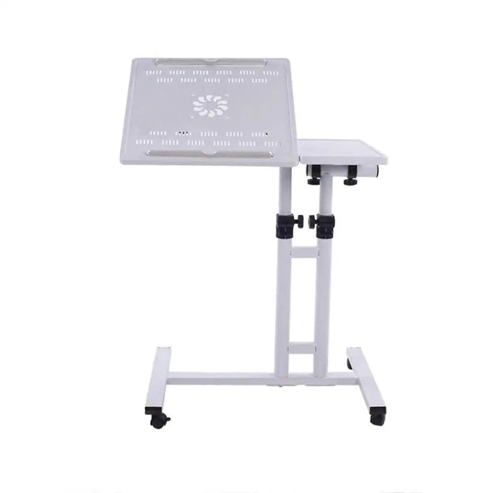 Tables ZR- Computer Desk Bed Desk Bedside It Can Move Can Lift Office Learn Household Simple And Modern (Color : White)