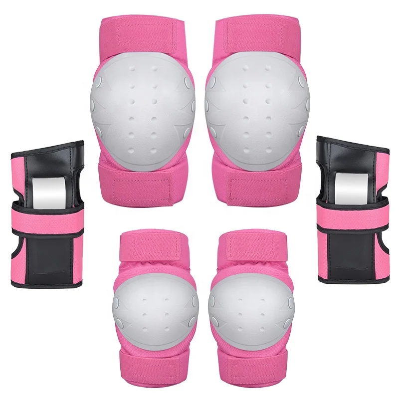 

Ready to ship In stock durable Wrist,Elbow,Knee pads 3 in 1 kit skating protective gear for kids, teenagers and adults, Black, pink, red, blue, others customizable