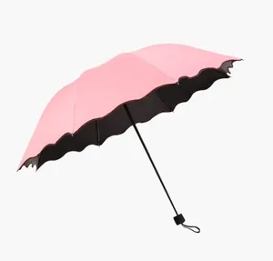 Image of 22inches kids children girl women gift travel three folding anti against UV rainy sunny umbrella