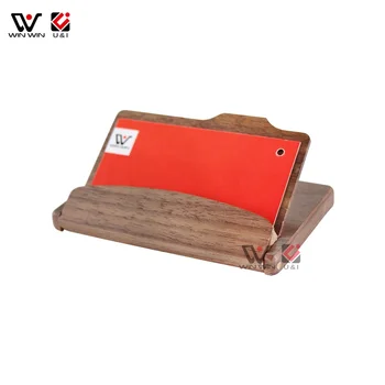 Men Women Business Card Case Walnut Wood Card Holder With Magnetic