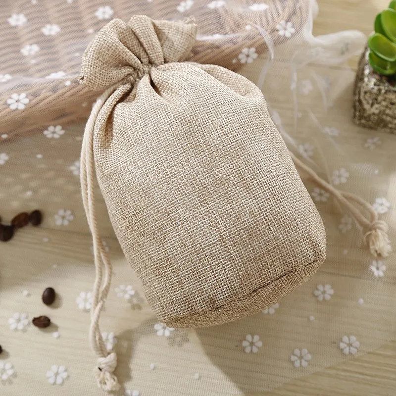 custom burlap drawstring bags