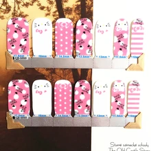 Pink White point cat child Nail Arts Nail Sticker Waterproof Nail Decal Sticker Gel Polish French