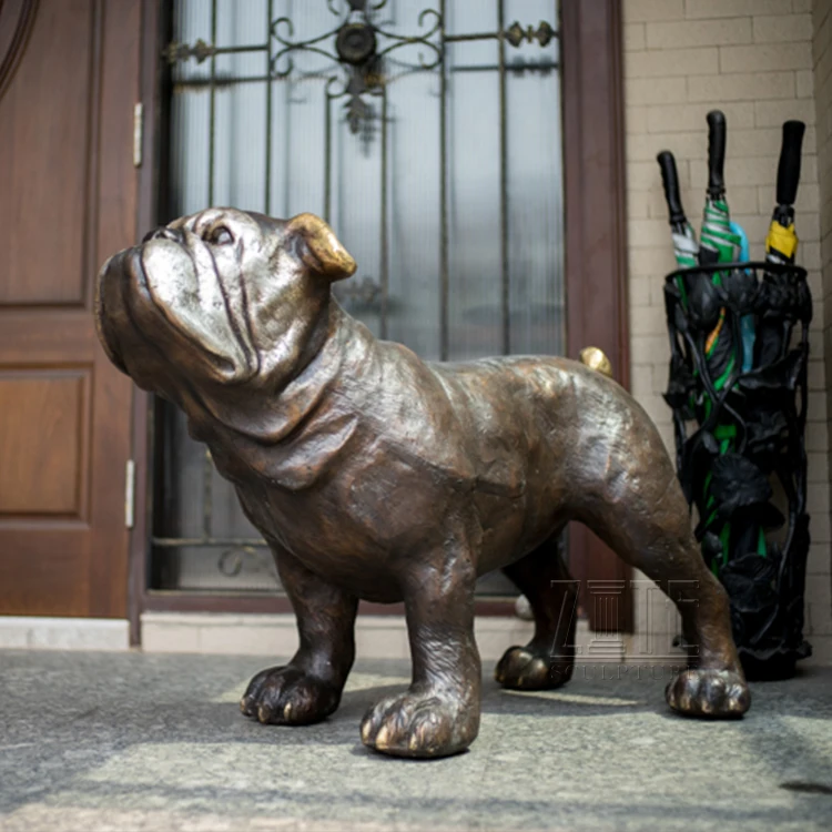 bronze dog garden statues