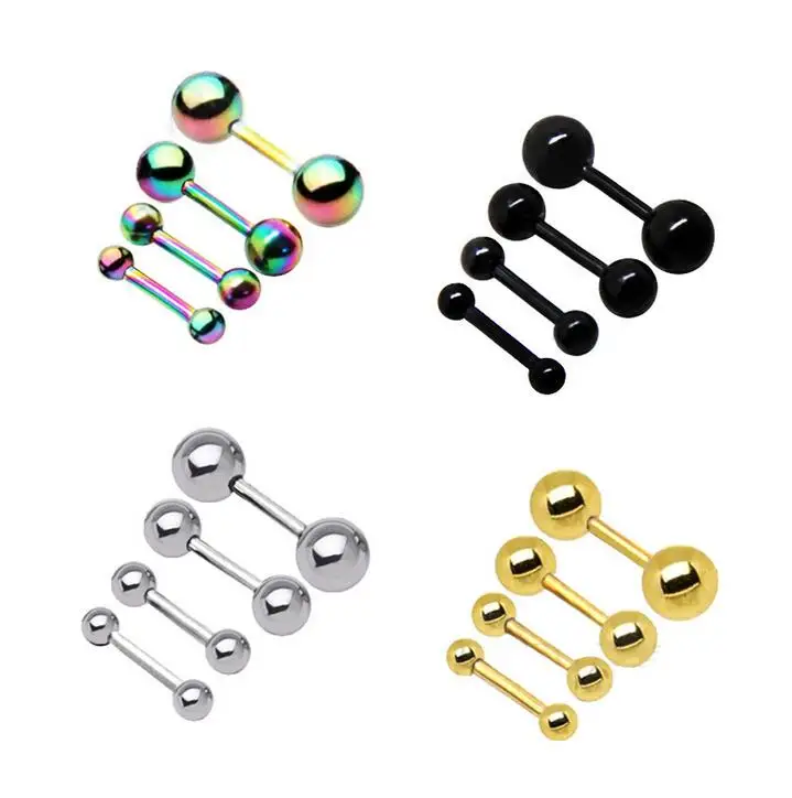 

Surgical Steel Tongue Bar Straight Barbell Piercing Eyebrow Tragus Nipple Ring 3/4/5/6mm