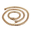 Hip Hop Jewellery Cuban Link Chain Bracelet Necklace Set Diamond 18K Gold Chain Set For Men