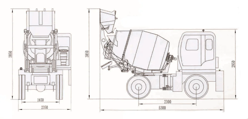 Hb3200 Concrete Mixer Truck,Self Loading Mobile Concrete Mixer With