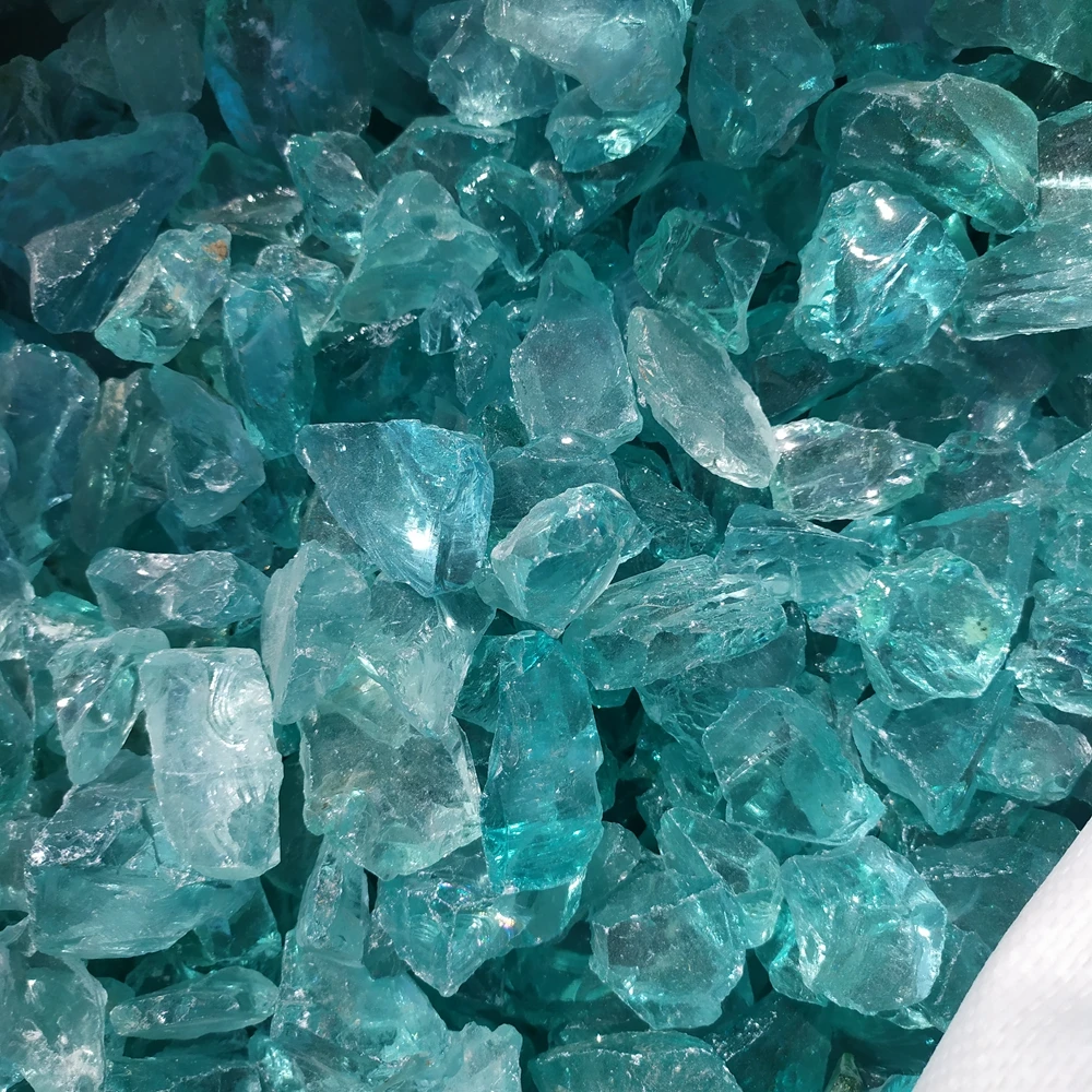 园林绿化装饰 gabion 绿松石玻璃岩石石头块