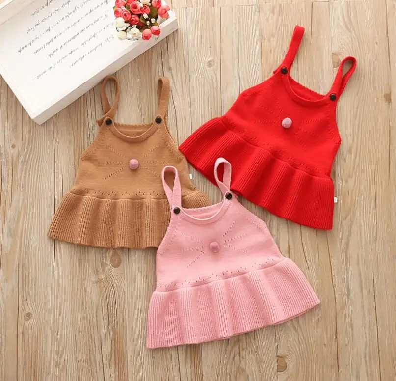 

Hu Sunshine Wholesale 2019 Knitted Ruched Vests Children O-Neck Clothing Kids clothes For 2-8 Years With Free Shipping