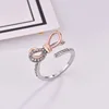 2019 Daihe New opening ring bow double color rose gold ring Korean fashion personality tail ring