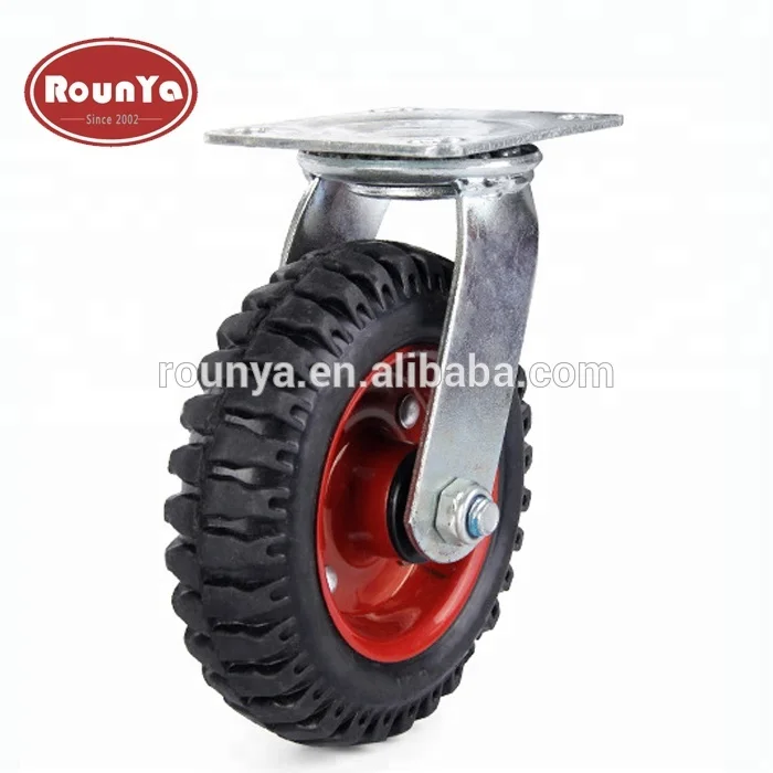 Heavy Duty Swivel Non Locking Allterrain Rubber Tire Outdoor Outside
