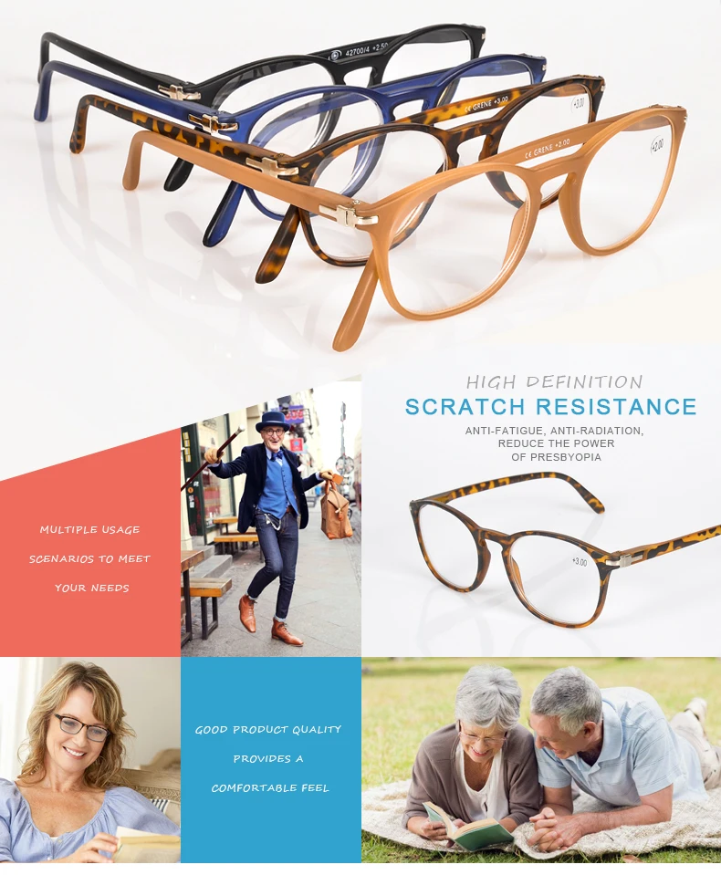 2021blongu Italy Designer Reading Glasses Retro Plastic Optical