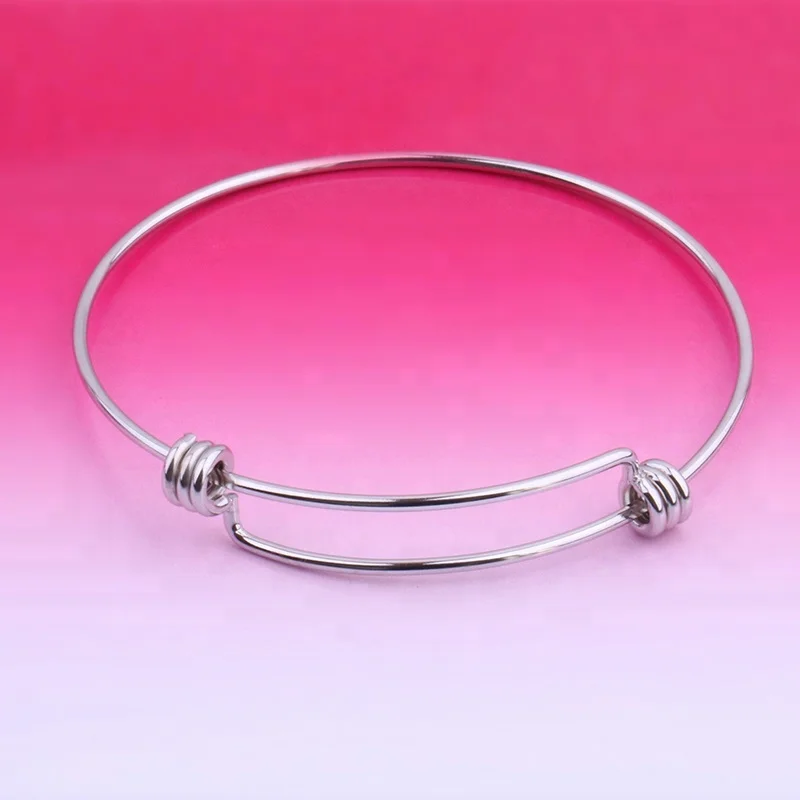 

Adjustable Charm Expandable Bangles 316L Stainless Steel Wire Cuff Bangle Bracelet DIY Jewelry Making Accessories