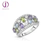 925 sterling silver ring fashion tri color three rings micro pave rings for women