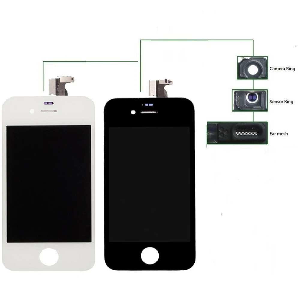 

Best quality mobile phone lcd for iphone 4 lcd touch screen digitizer, Black white
