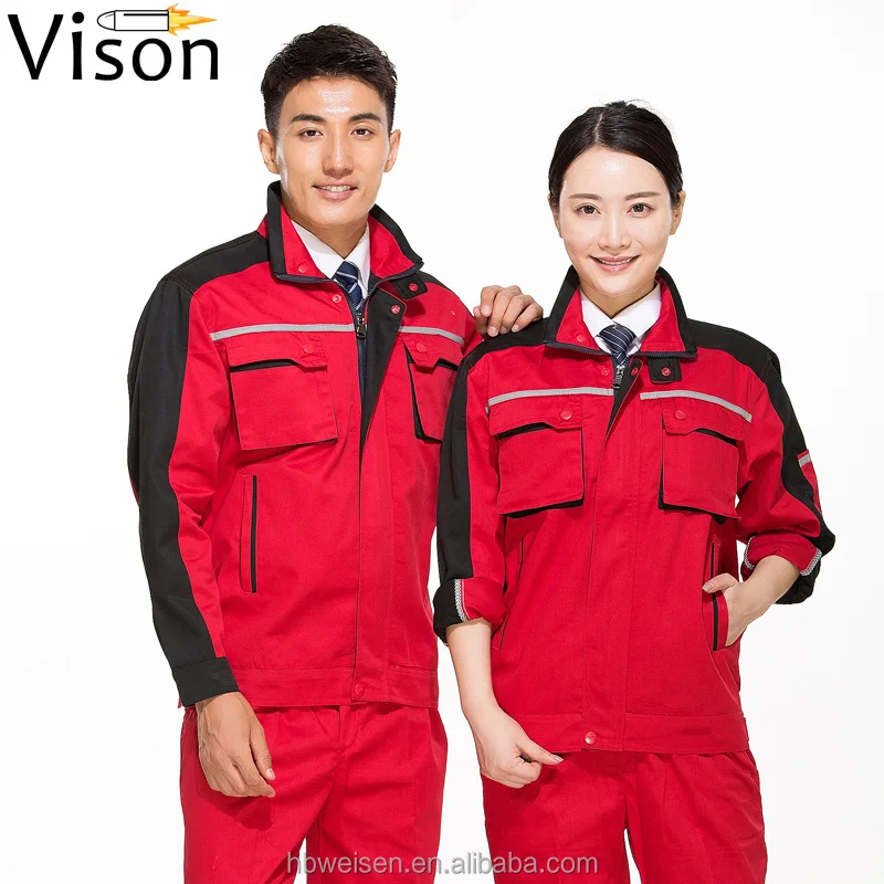 

VISON safety Factory supply Red Multi-functional workwear uniform unisex, Grey