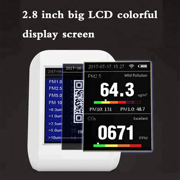 Portable CO2 PM2.5 PM10 CHO Formaldehyde Air Particle Counter Gas Detector