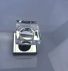 Privacy Locking Set - Crystal Square Door Knob with Square Plate Rosette in Oil rubbed bronze