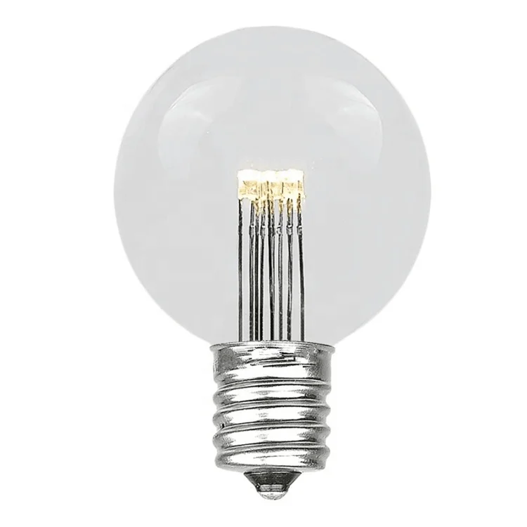 Weatherproof LED G50 Glass Globe Bulb 1 Watt 12Volt Bistro Lamp For Outdoor Lights String