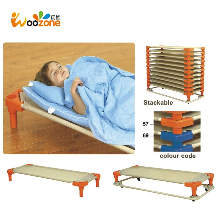 Cheap Fireproof Portable Stackable Daycare Resting Cot/kids Cot Bed