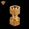 Hex Round Connect Two Equal Reducing Socket Brass Female Adapter