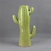 13 inches cactus shaped vase handmade Indoor simulation bonsai decorative ceramic cactus for Xmas gift