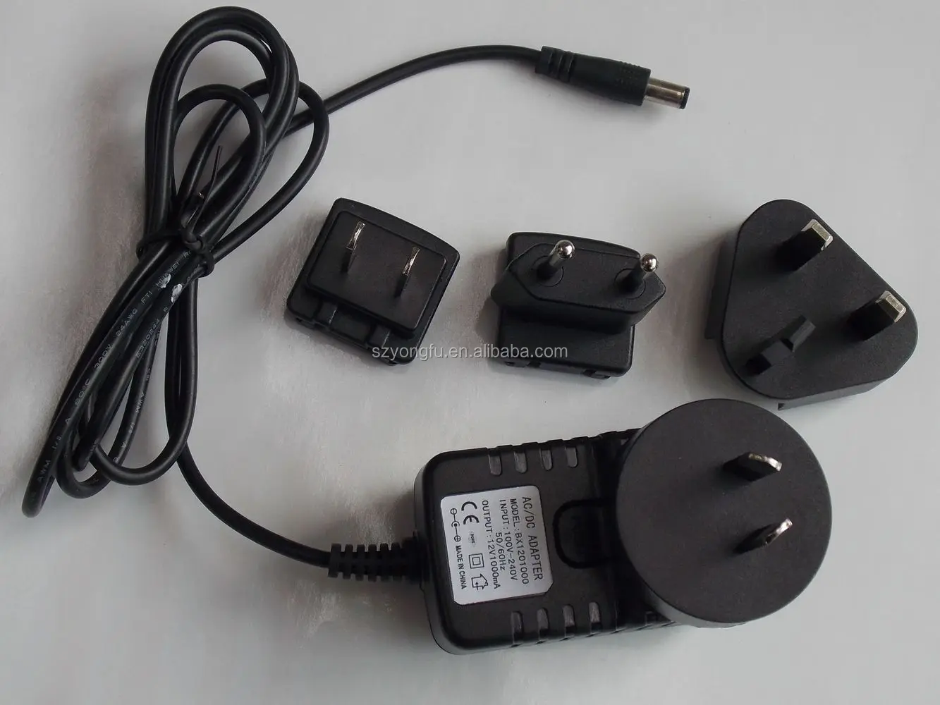 Uk Us Au Eu Plugs 12w Interchangeable Power Supply 12v1a Adaptor 1000ma