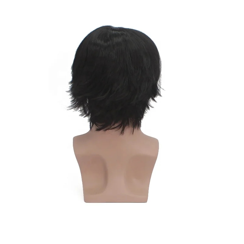 Popular Design Style Synthetic Short Black Colored Mens Wigs Buy Synthetic Black Short Wig