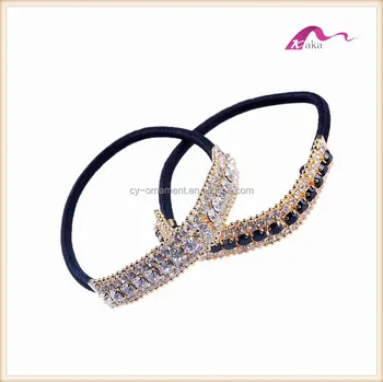 Fashion European Crystal Hair Tie Ponytail Band For Women Hair