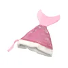 Europe hot selling pink beautiful xmas present kids sequin mermaid tail hat design for christmas
