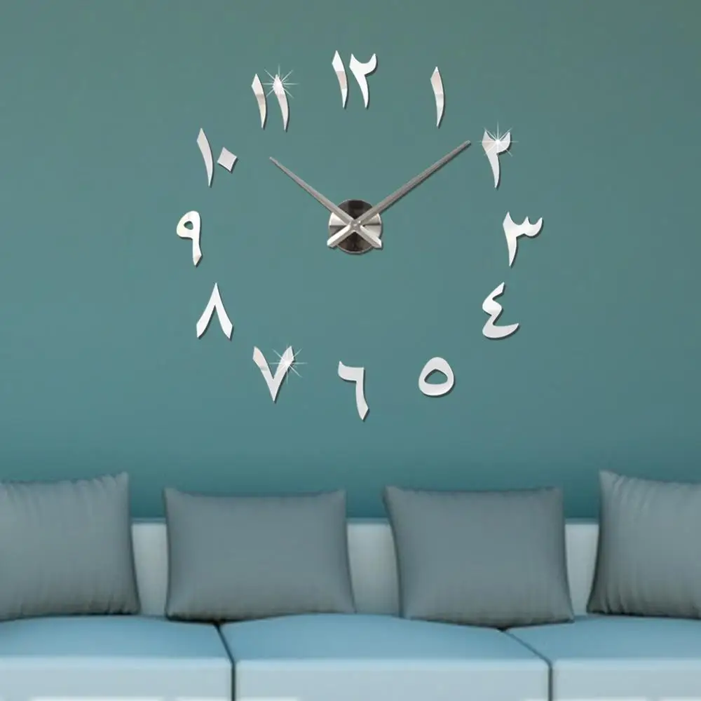 

DIY Large Wall Time Decorative Wall From China 3D Wall Clock, Silver,black,gold,tea brown