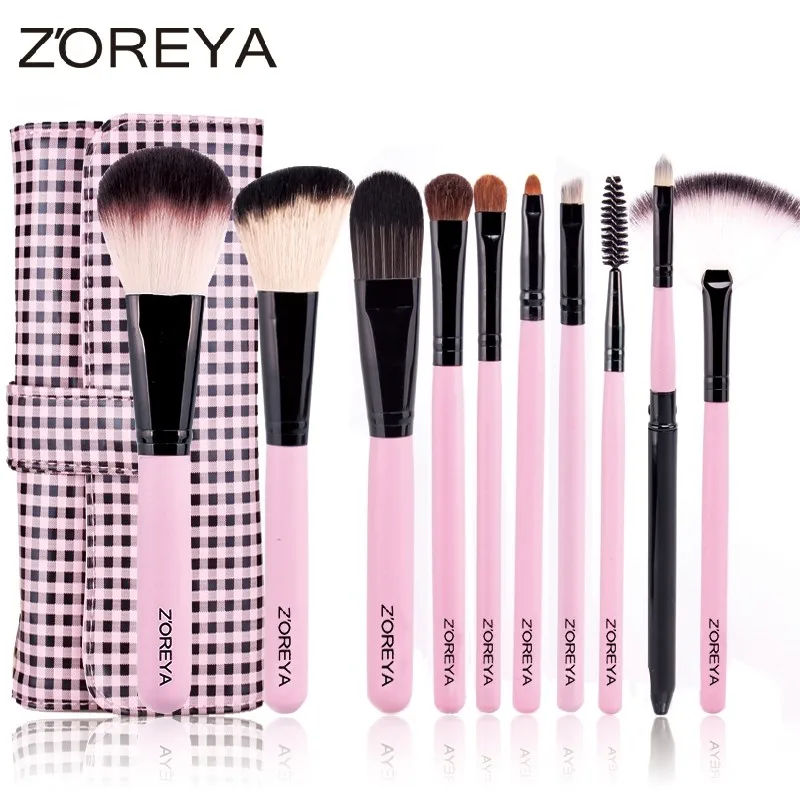

2017 new arrival Wood colour 10pcs top-quality makeup kit