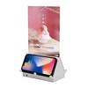 2018 polymer products in antitheft restaurant tavolo support del video vertical screen customized logo menu power bank