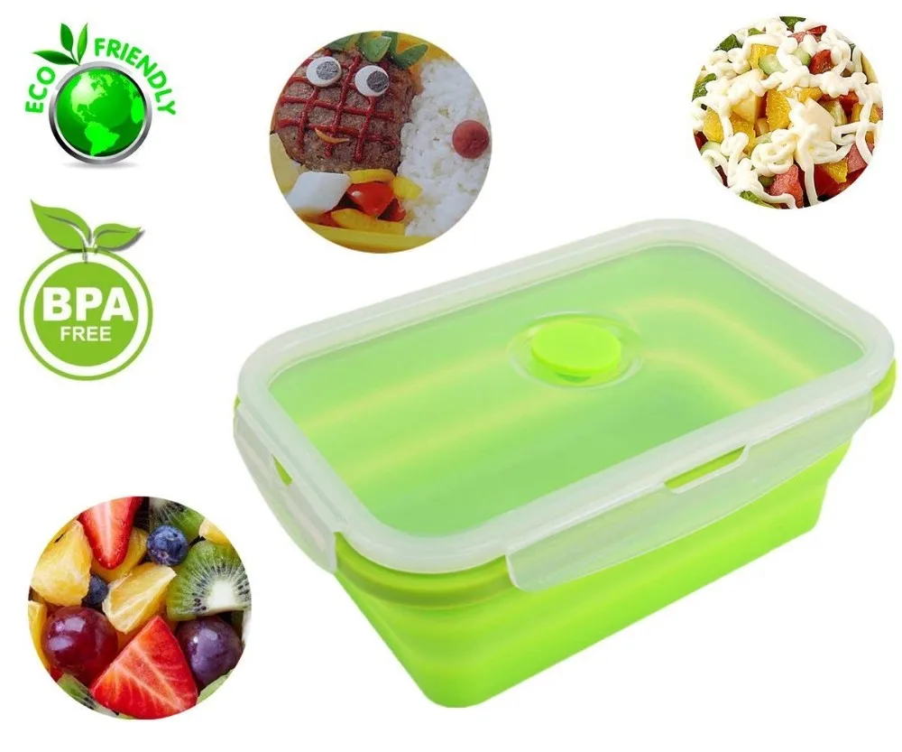 Food Grade Silicone Folding Lunch Box Unbreakable Durable Oven Safe
