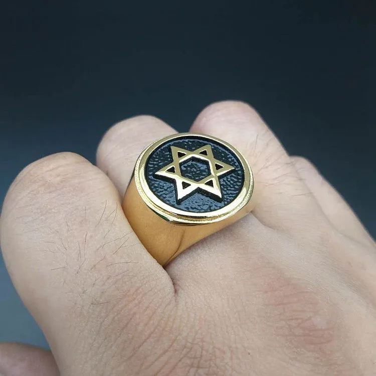 Star of David mens ring 316L stainless steel size 10 