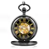 Top Fashion Retro Skeleton Alloy Chain Pendant Watch Roman Number Vintage Hand Wind Mechanical Pocket Men Watch Relogio de bolso