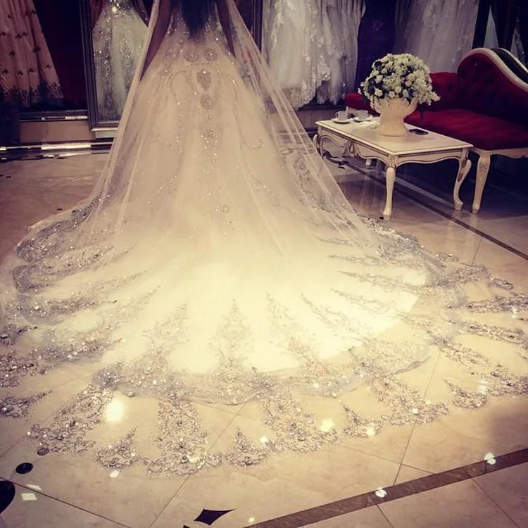 long ivory wedding veils