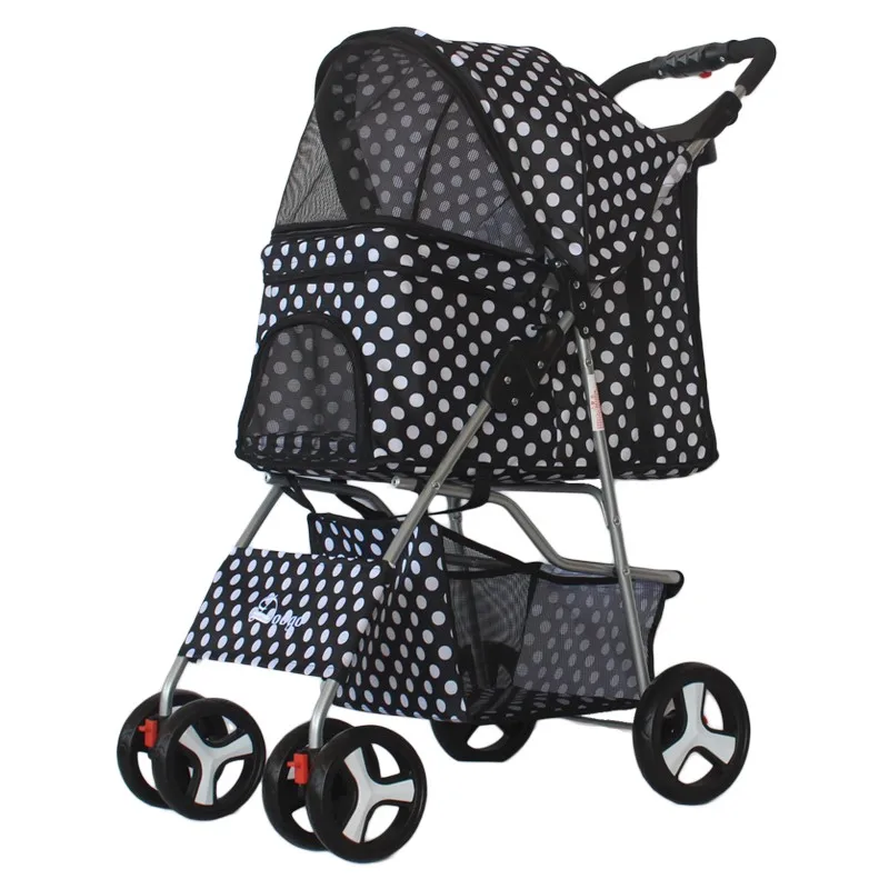 product travel carrier carriage pet stroller pet trolleys new design 4 wheel easy walk folding carton package dogs pet travel outdoors-0