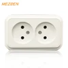 European model standard grounding duplex household double socket outlet