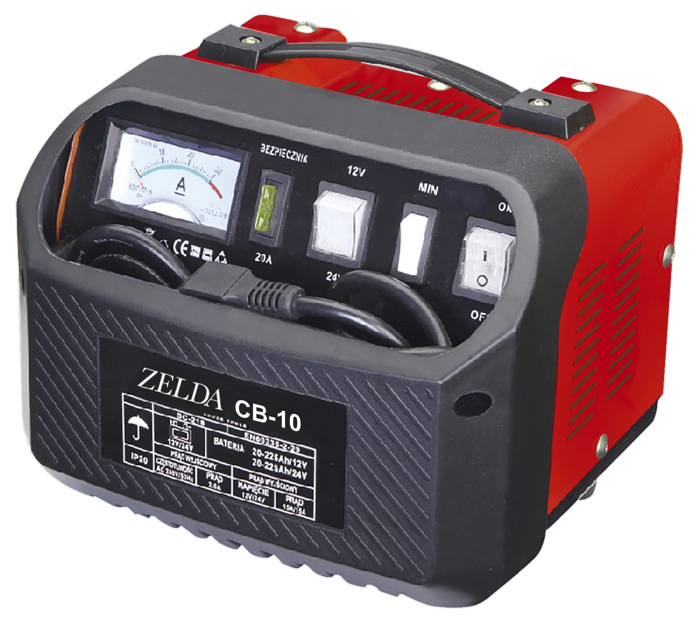 

Single-phase portable lead -acid 12V/24V battery charger CB-10