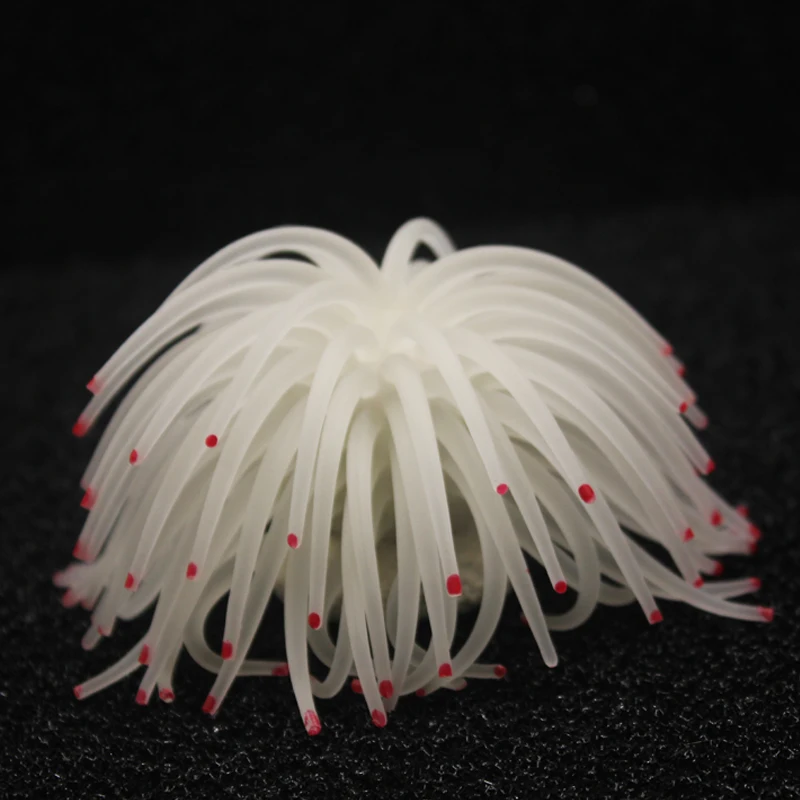 

Aquarium Fish Tank White Silicone Sea Anemone Artificial Coral Ornament