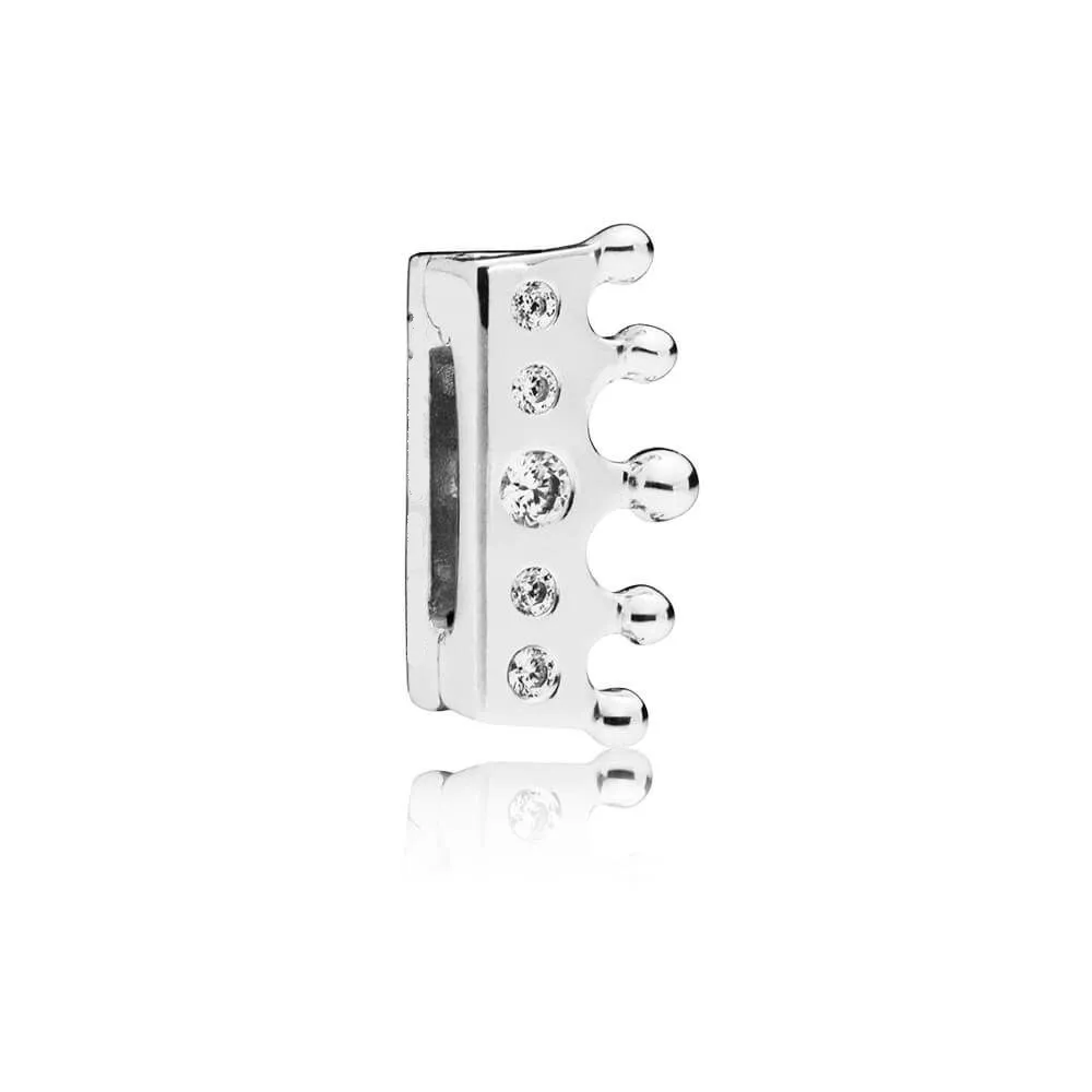 

2018 Cubic Zirconia Crown Shape Silver Charm Fit Bracelet, N/a