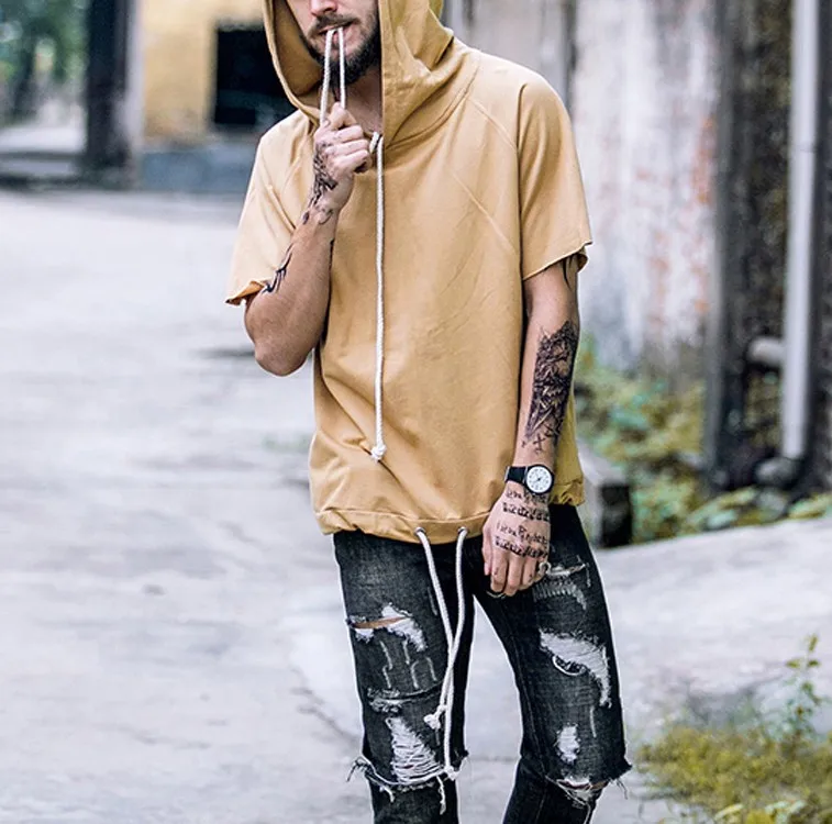 short sleeve hoodie fashion