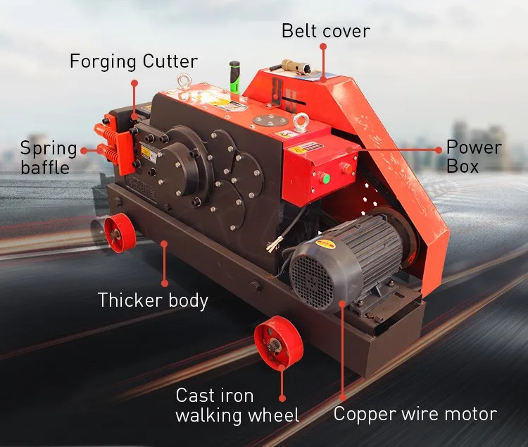 Gq45a Automatic Rebar Cutter 632mm Round Steel Bar Cutter Electric Cnc