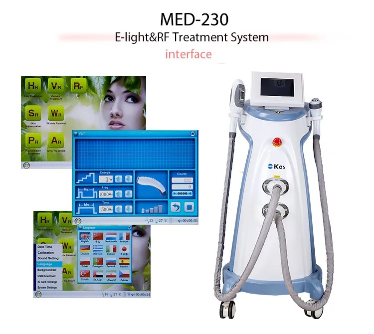 TUV CE 2 handpieces ipl elight laser beauty equipment fast hair removal machine