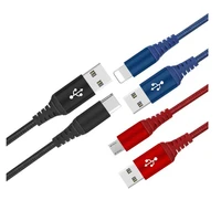 

Nylon Flash Charging cable Data cable Applicable to 8 lightning IOS Android TYPE-C Mobile Phone Data Cable