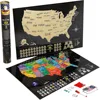 USA Scratch off Laminated US Map Poster with Associations & Landmarks Track your Travels 18.5 x 26.77in