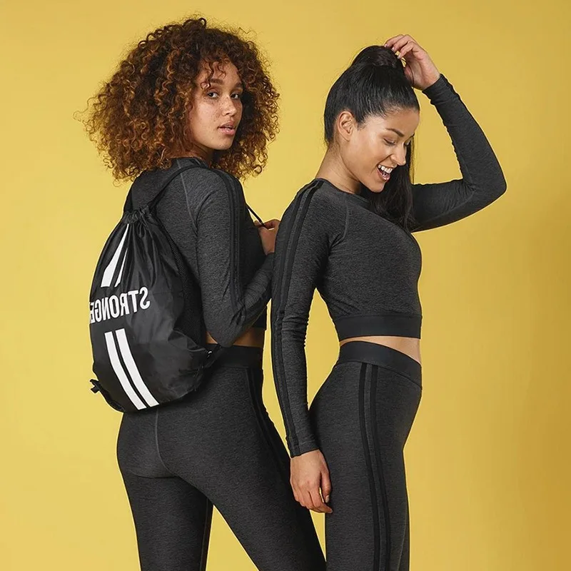 Women sweat outfits work out apparel Long sleeve crop top Athletic set