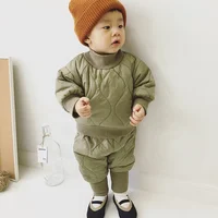 

Winter latest style warm long sleeve cotton new born clothing suits baby clothes 2272
