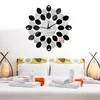 Colorful leaf diy wall clock wall sticker Mirror sticker clock