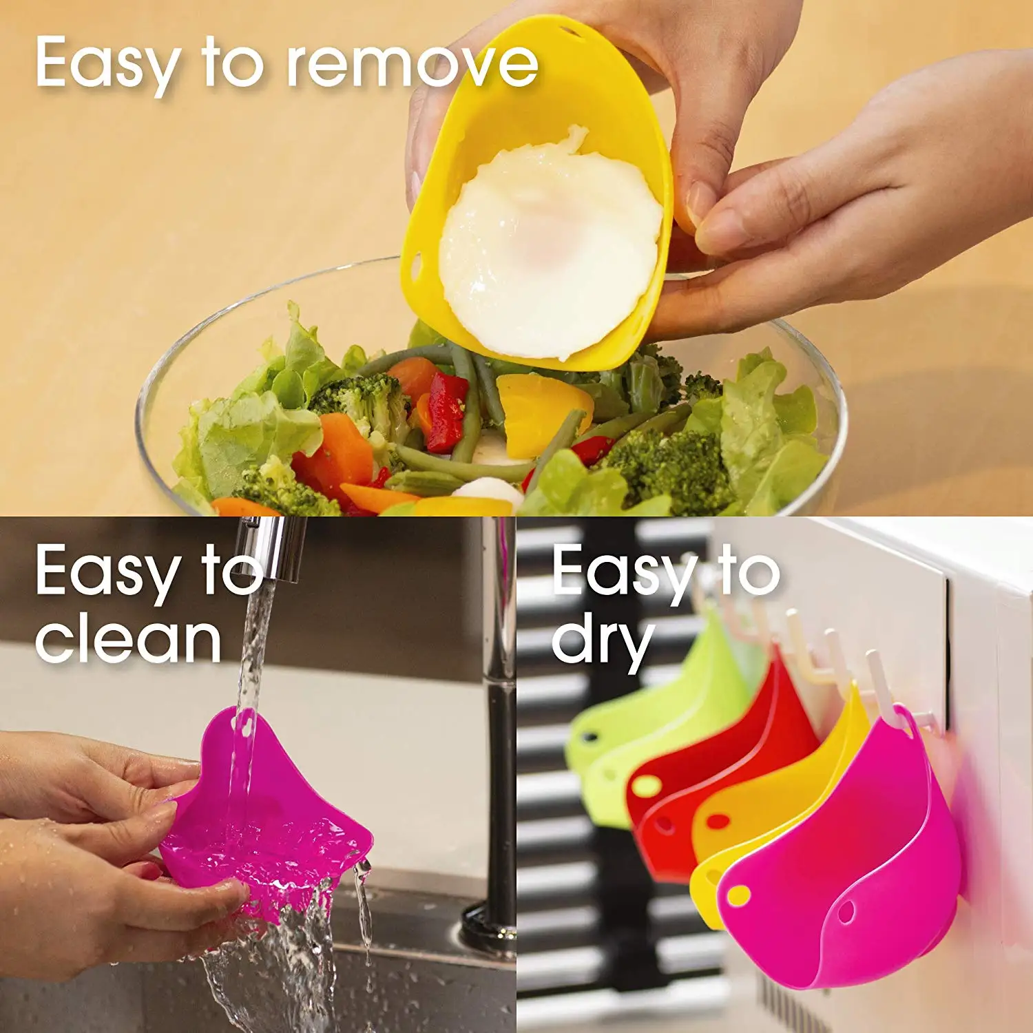 Silicone Egg Poachers Makes Perfect Poached Eggs Use For Microwave Or
